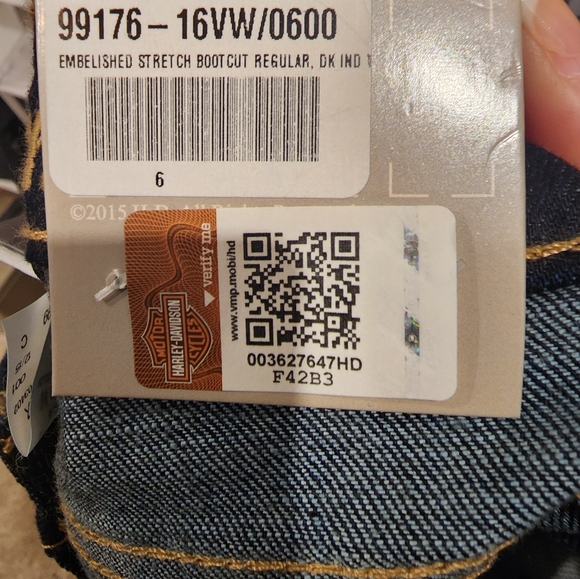 NWT Harley Davidson Women's Embelished Boot Cut Jeans Size 6 99176-16VW - Picture 8 of 8